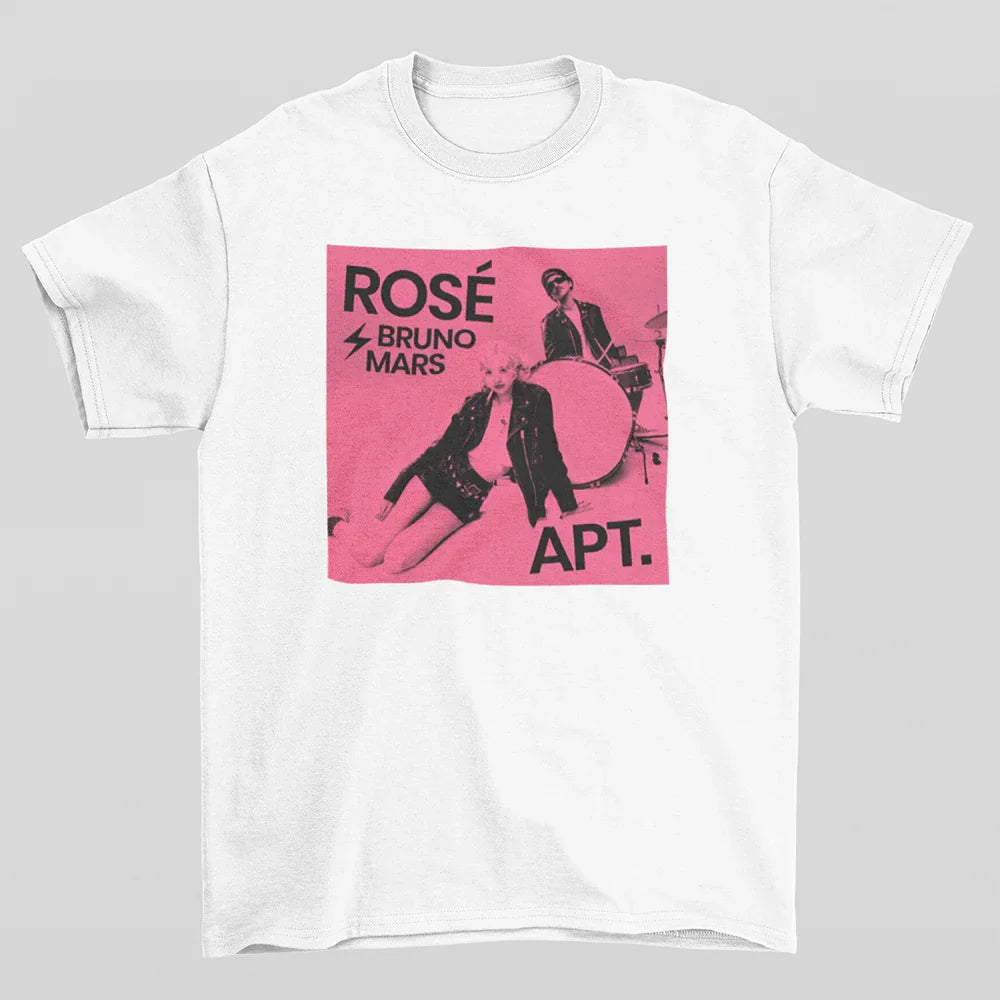 Camiseta Básica Rosé And Bruno Mars Photo Apt.