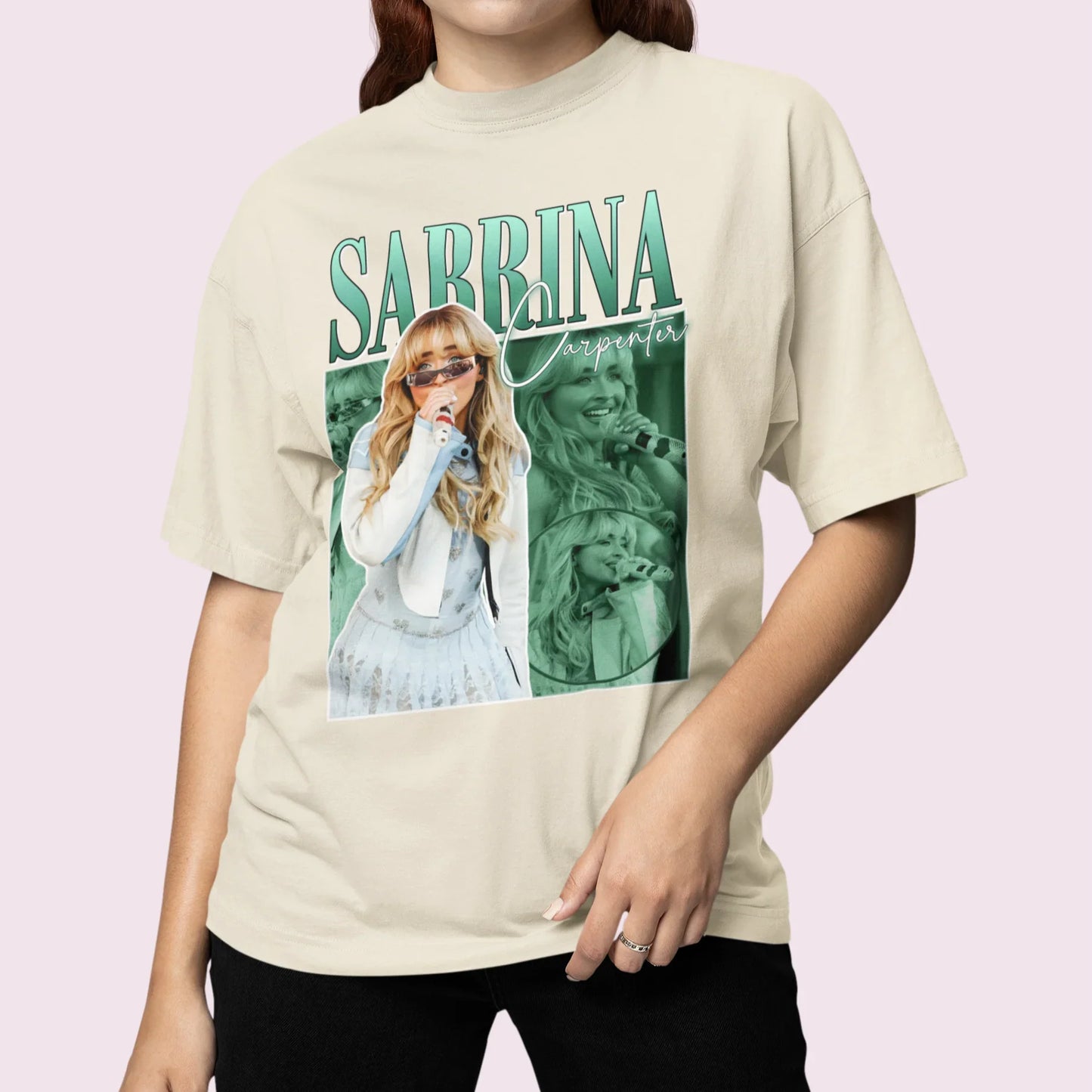 Camiseta Básica Sabrina Carpenter Collab Design Pérola 