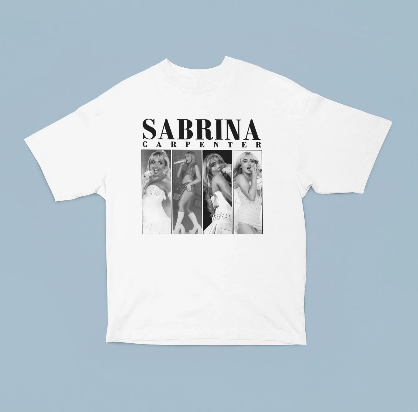 Camiseta Básica Sabrina Carpenter Collab P&B-BRANCO