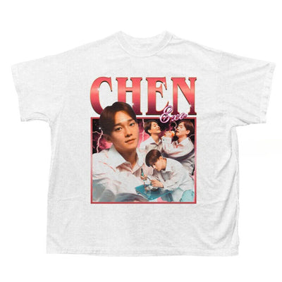 Camiseta Básica EXO Chen Graphic - branco