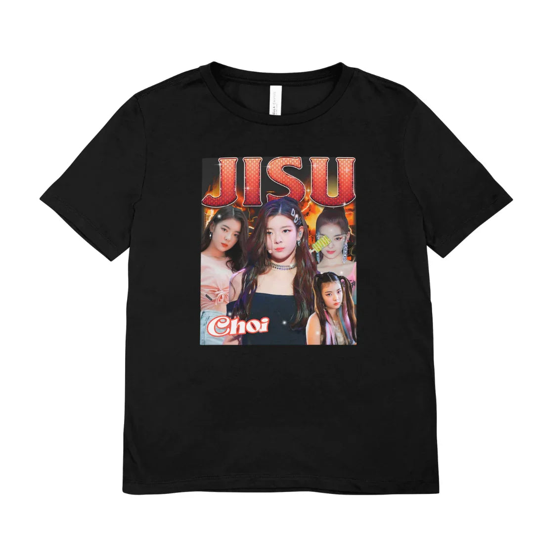 Camiseta Básica Itzy Choi Jisu Graphic - preto