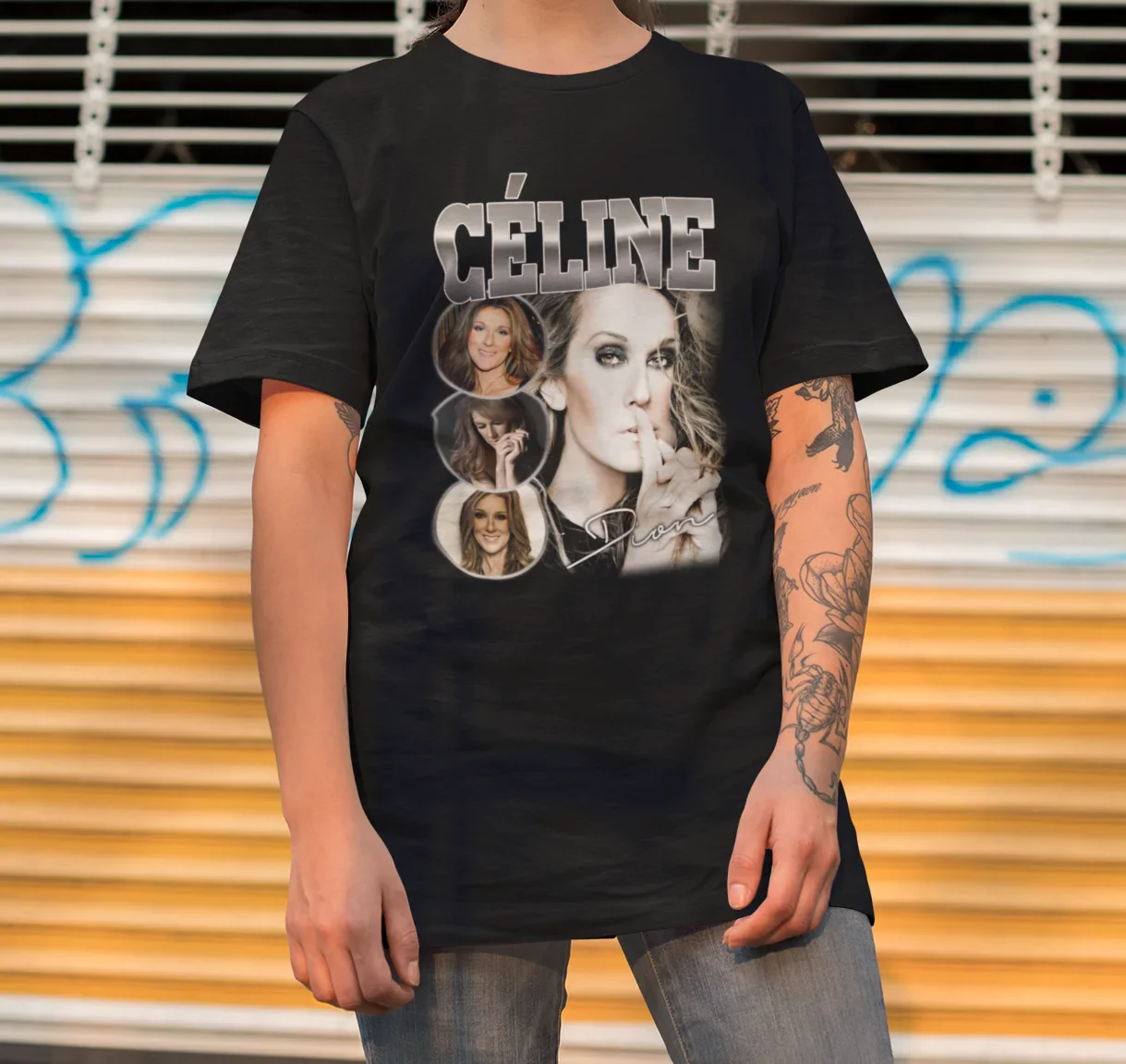 Camiseta Básica Céline Dion Collab - Preto