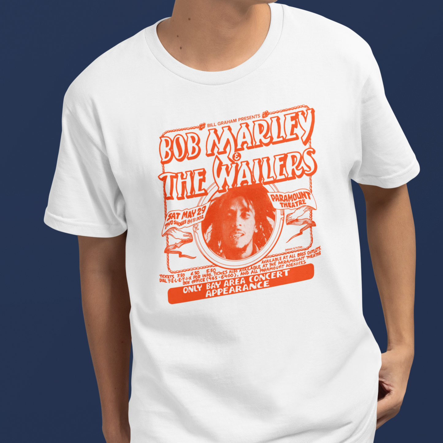 Camiseta Básica Bob Marley Paramount Theatre