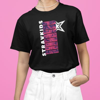 Camiseta Básica Stray Kids Pink Collab