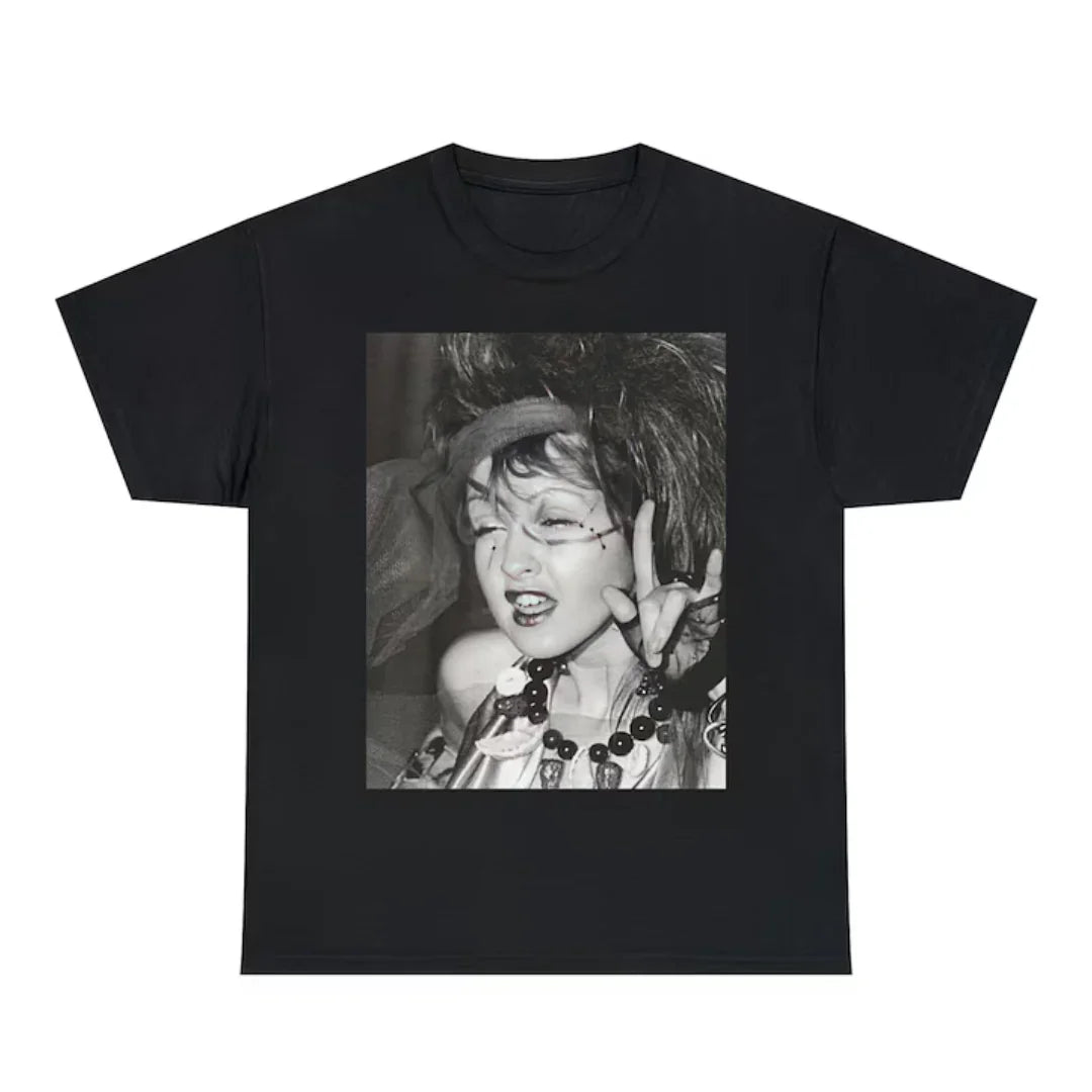 Camiseta Básica Cyndi Lauper 80's - Preto