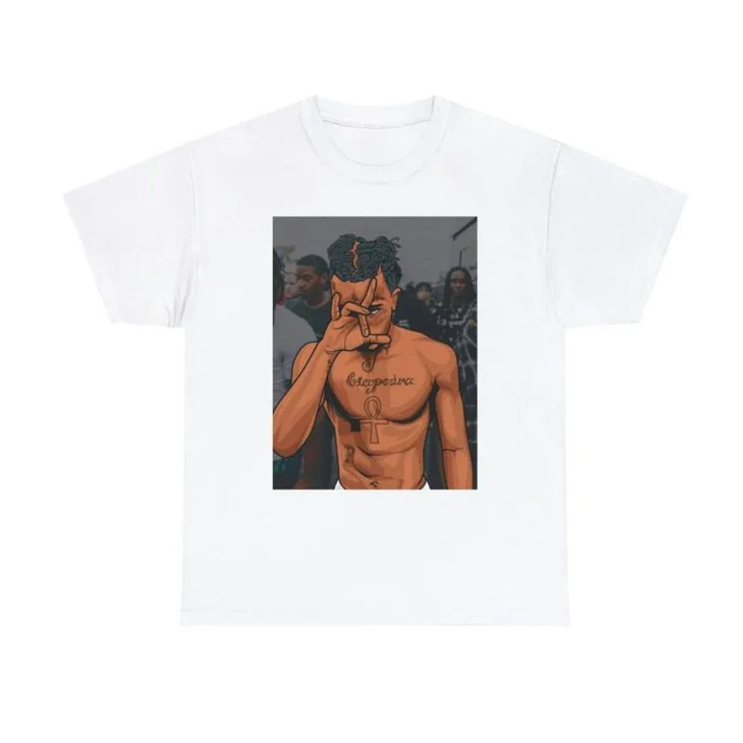 Camiseta Básica Xxxtentacion Design-BRANCO