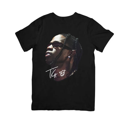 Camiseta Básica Travis Scott La Flame Preto