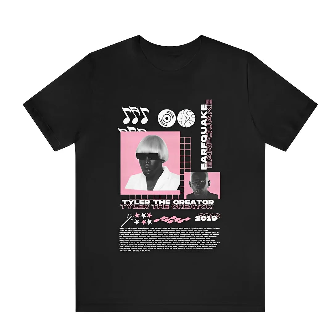 Camiseta Básica Tyler The Creator Earfquake-PRETO