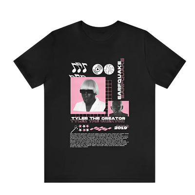 Camiseta Básica Tyler The Creator Earfquake-PRETO