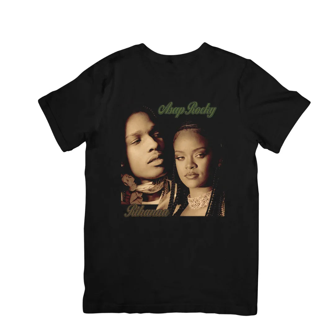 Camiseta Básica Asap Rocky And Riri - PRETO ( FRENTE ) 