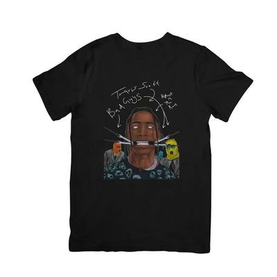 Camiseta Básica Travis Scott Bad Guys Preto