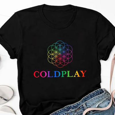 Camiseta Básica Coldplay Europe Tour-PRETO