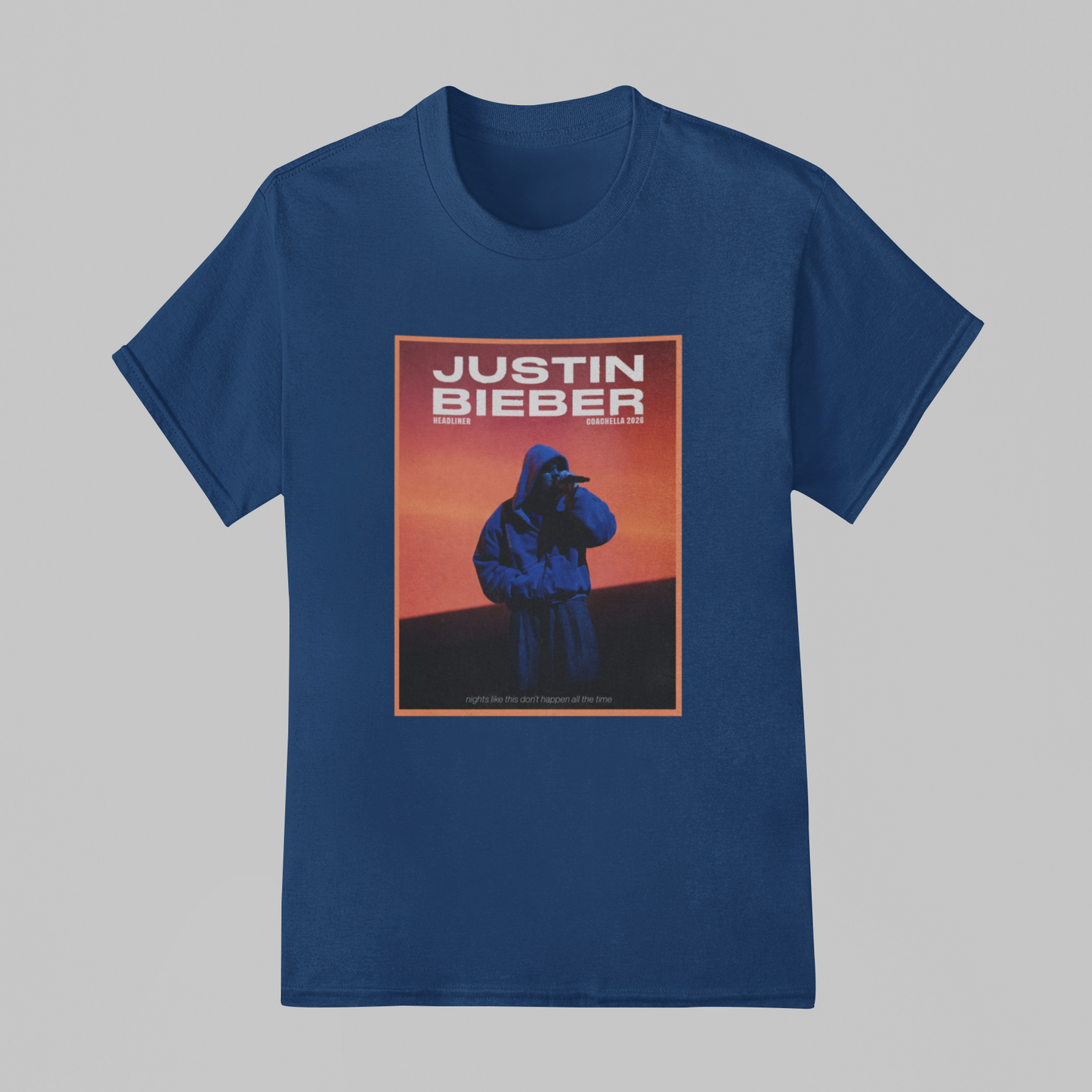 Camiseta Básica Justin Bieber Coachella 2026