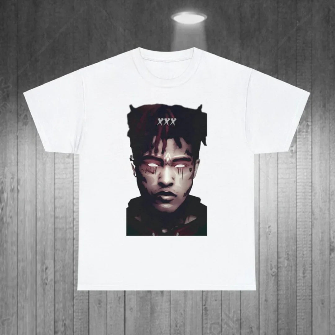 Camiseta Básica Xxxtentacion Face-BRANCO