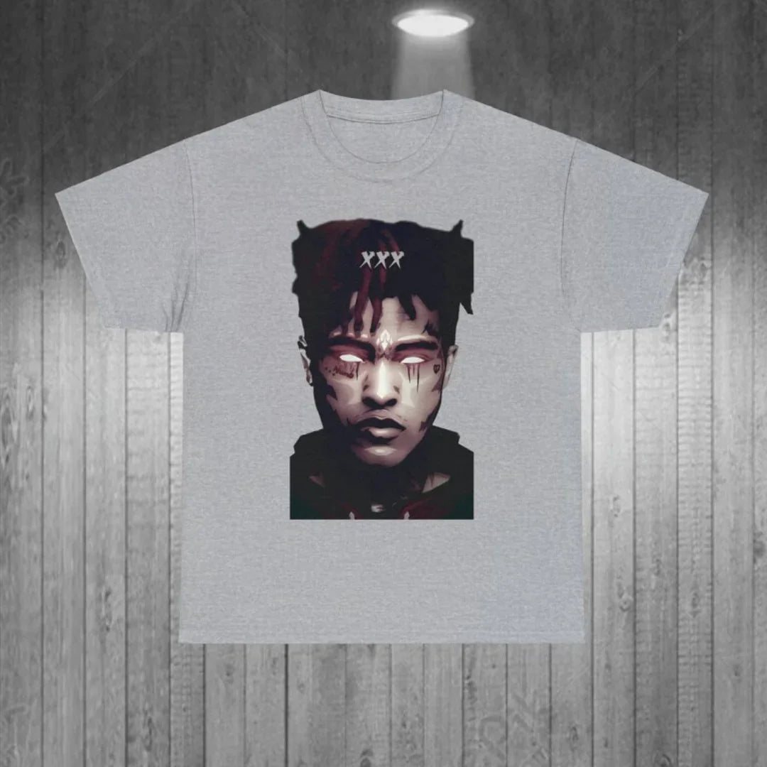 Camiseta Básica Xxxtentacion Face-CINZA