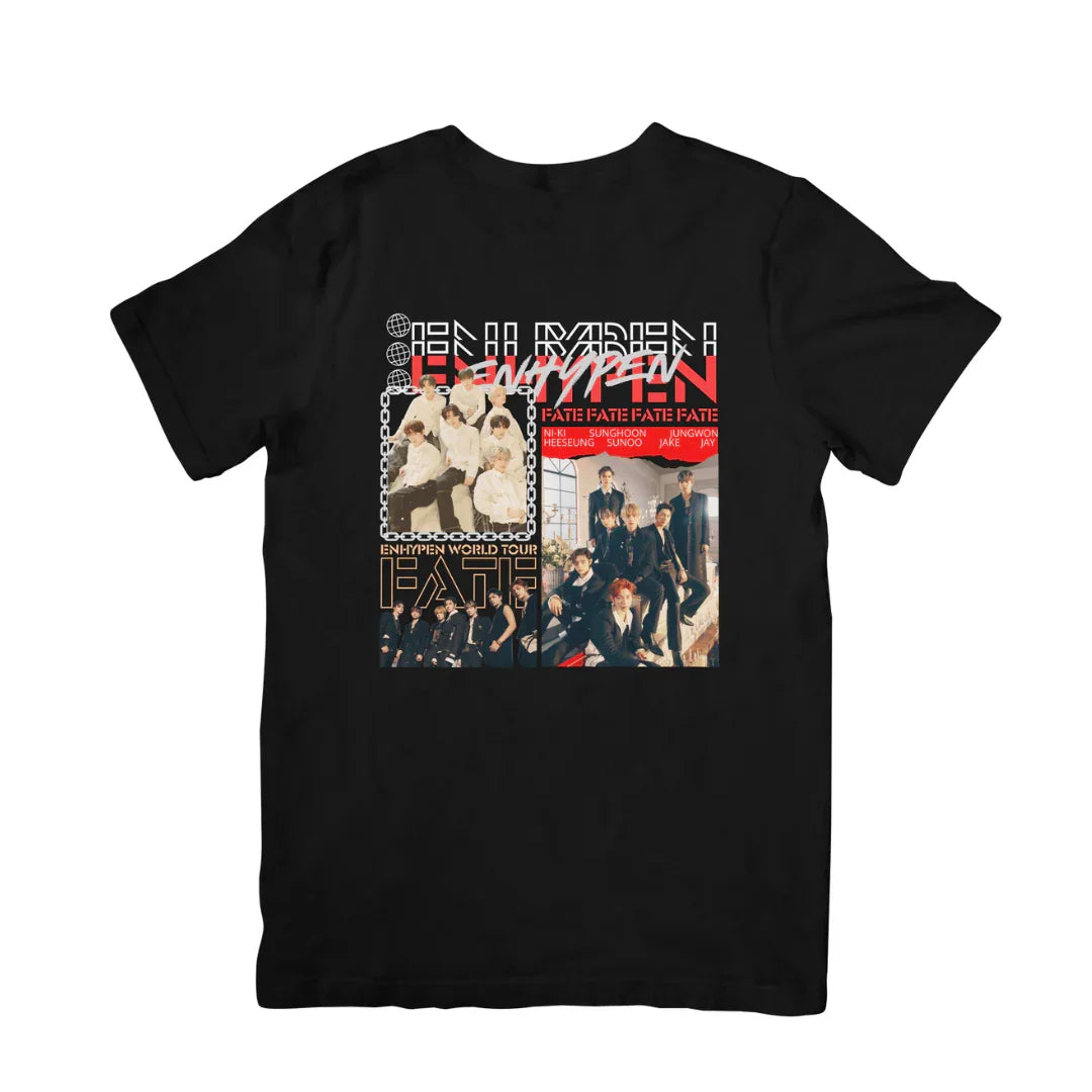 Camiseta Básica Enhypen Fate - preto