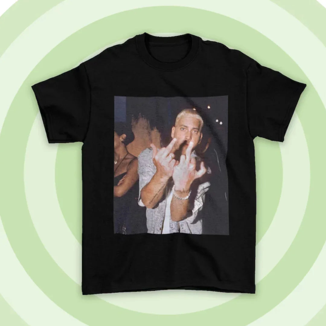 Camiseta Básica Eminem F_ck-PRETO