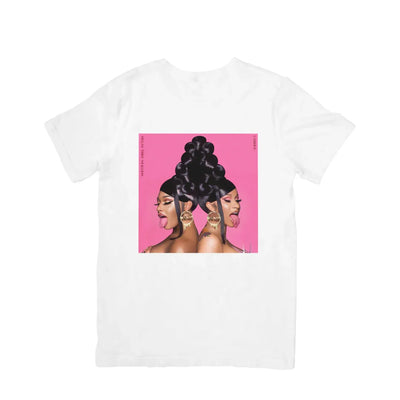 Camiseta Básica Cardi B Feat Megan Thee Stallion-BRANCO