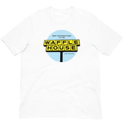 Camiseta Básica Jonas Brothers Waffle House Branco