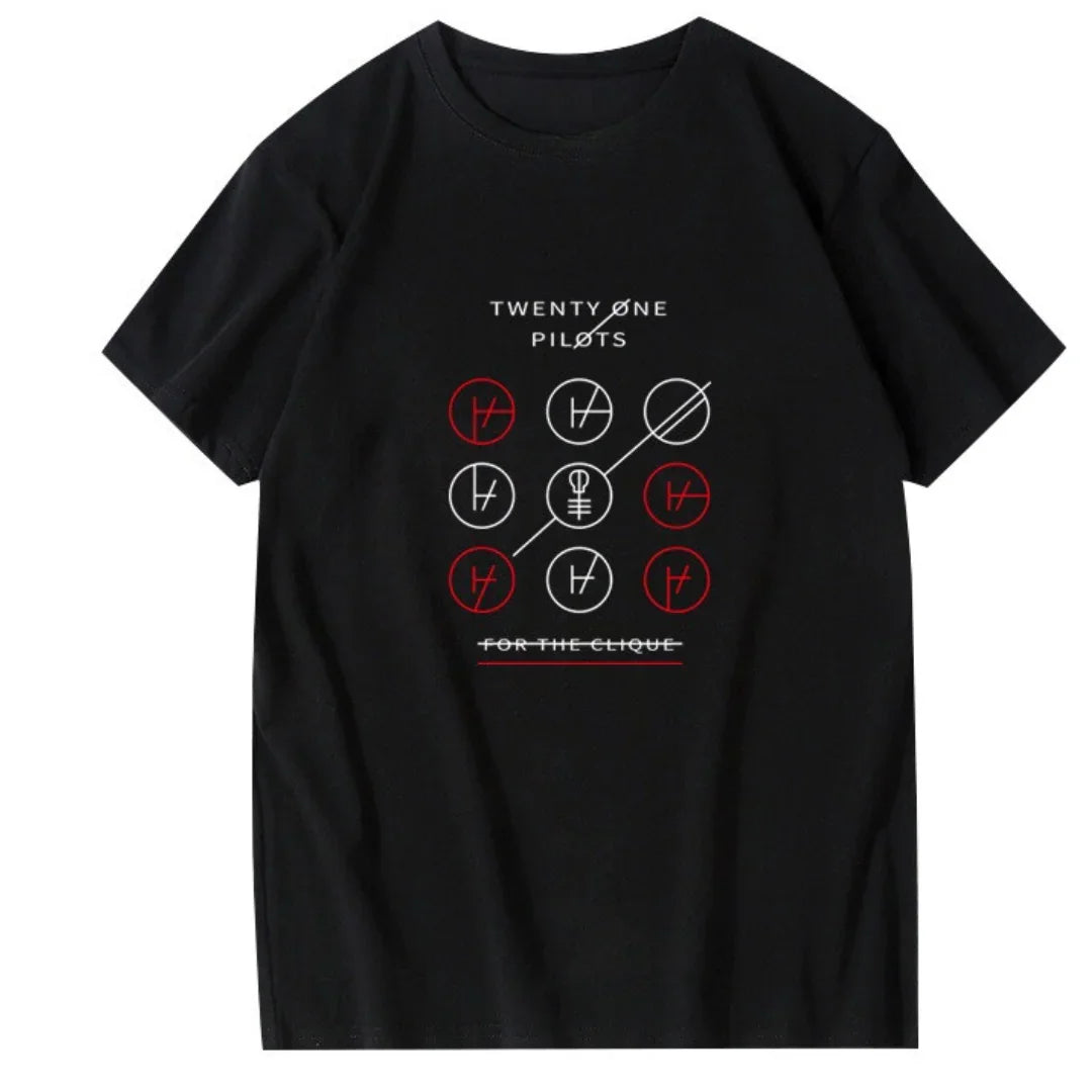 Camiseta Básica Twenty One Pilots For The Clique Preto