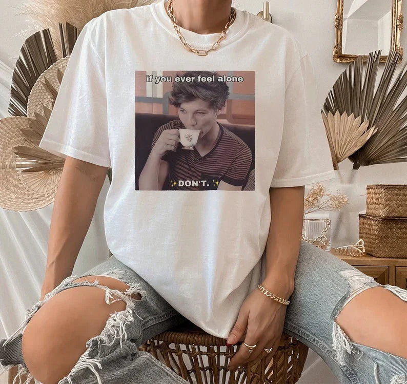 Camiseta Básica Louis Tomlinson Funny Branco
