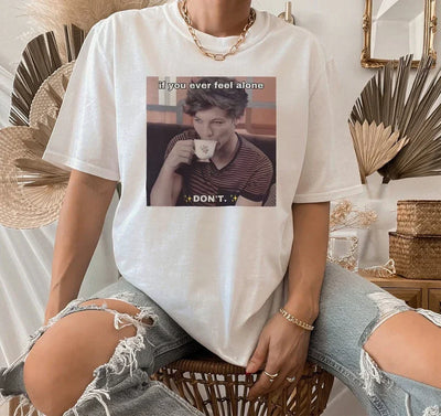 Camiseta Básica Louis Tomlinson Funny Branco