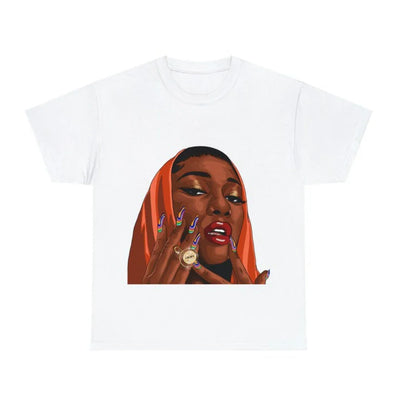 Camiseta Básica Megan Thee Stallion Graphic-BRANCO