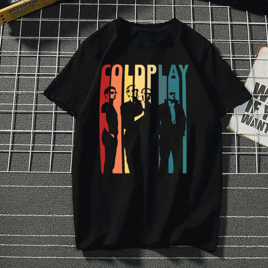 Camiseta Básica Coldplay Graphic-PRETO