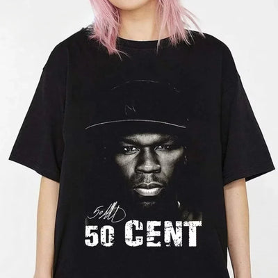 Camiseta Básica 50 Cent Graphic-PRETO