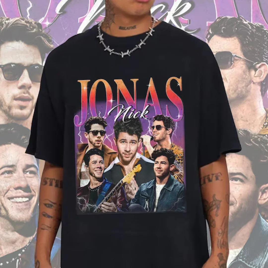 Camiseta Básica Jonas Brothers Nick Jonas Graphic Preto