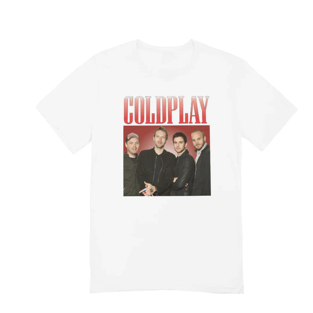 Camiseta Básica Coldplay Graphic Vintage-BRANCO