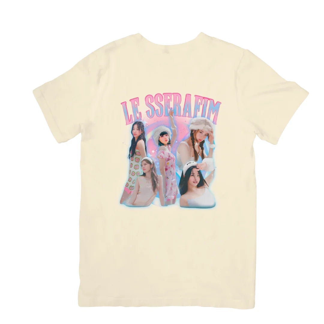 Camiseta Básica Le Sserafim Group- pérola