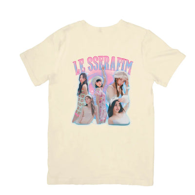 Camiseta Básica Le Sserafim Group- pérola