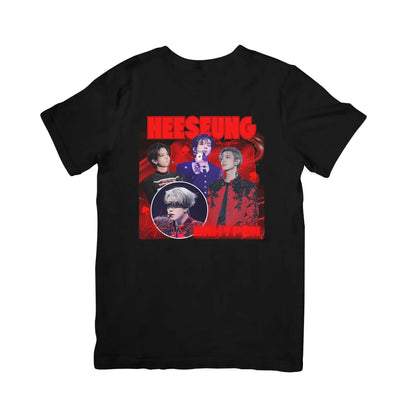 Camiseta Básica Enhypen Heeseung Graphic - preto