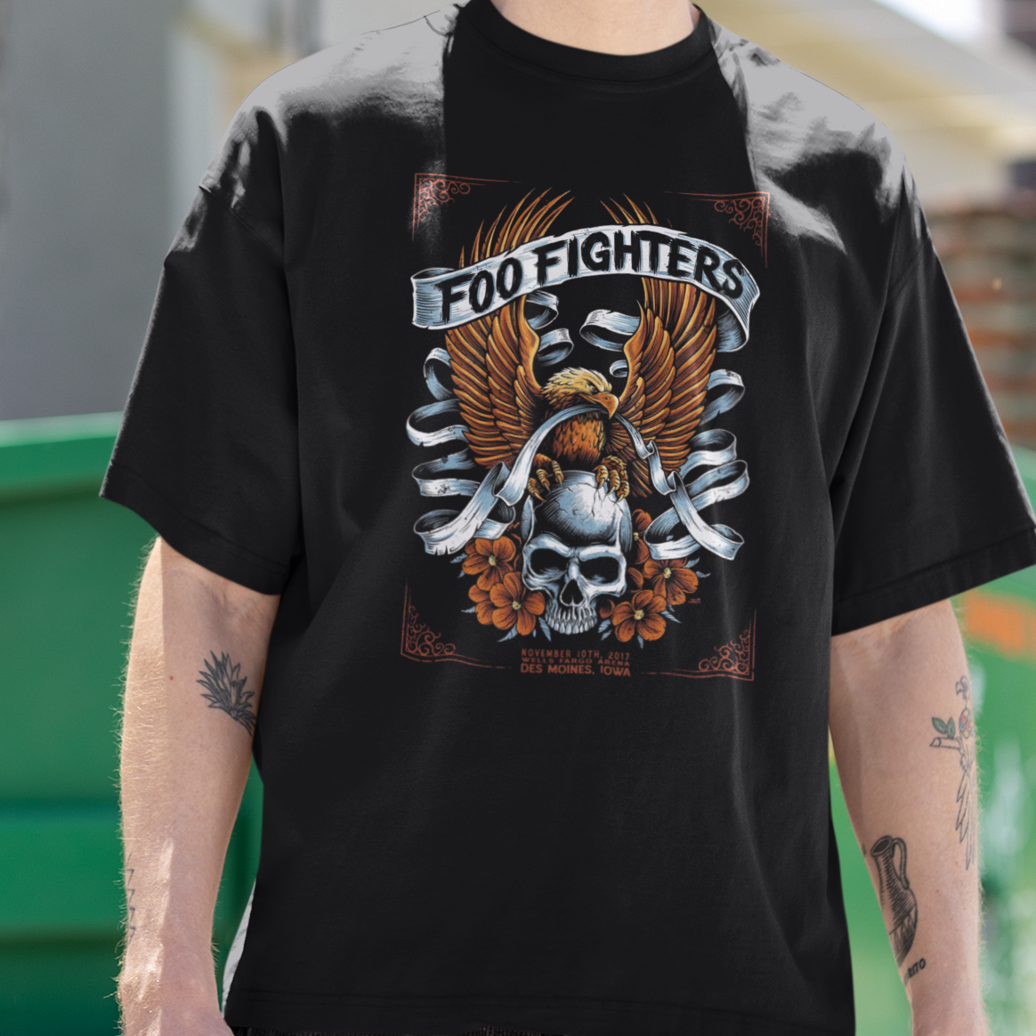 Camiseta Básica Foo Fighters Skull Graphic