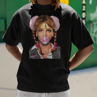 Camiseta Oversized Britney Spears Bubble
