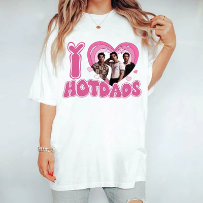 Camiseta Básica Jonas Brothers I Love Hotdads Branco
