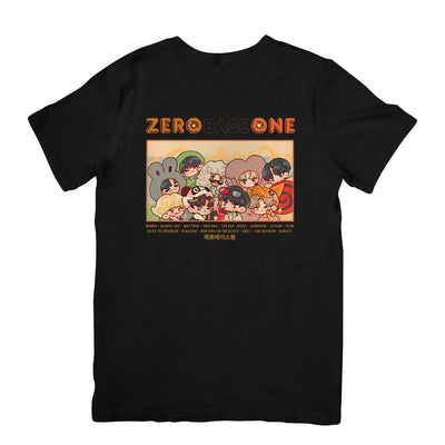 Camiseta Básica Zerobaseone Illustrated-PRETO