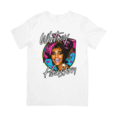 Camiseta Básica Whitney Houston Illustrated-BRANCO