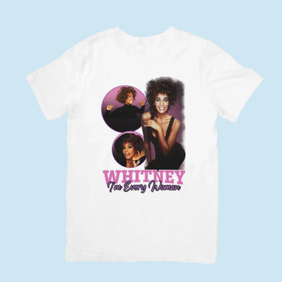Camiseta Básica Whitney Houston I'am Every Woman-BRANCO