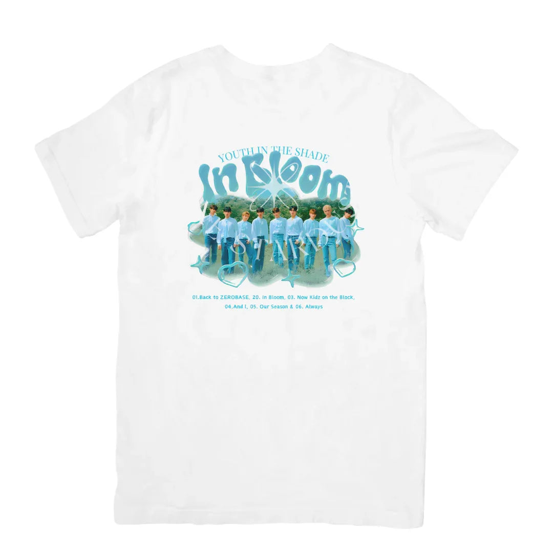 Camiseta Básica Zerobaseone In Bloom-BRANCO