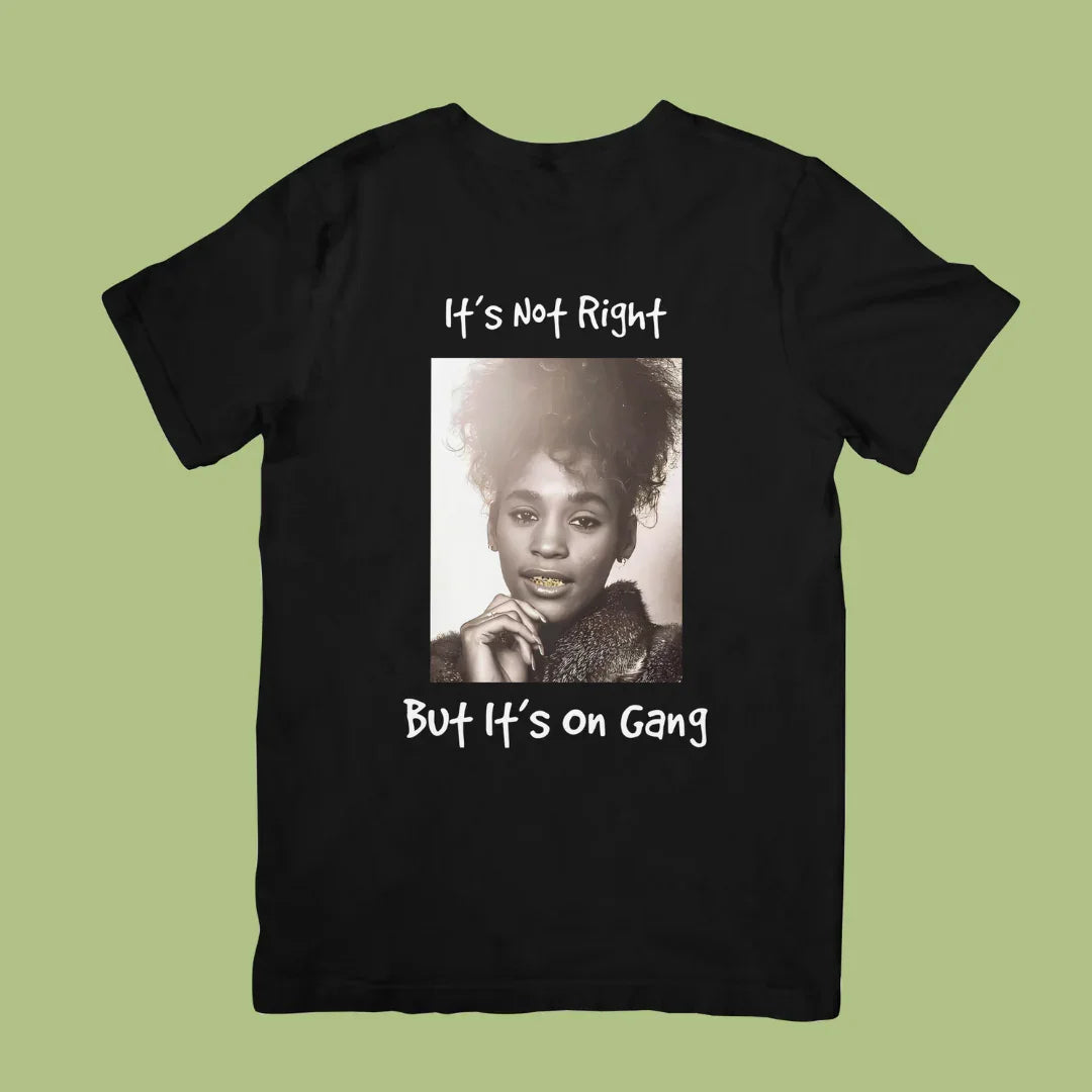 Camiseta Básica Whitney Houston I'ts Not Right-PRETO