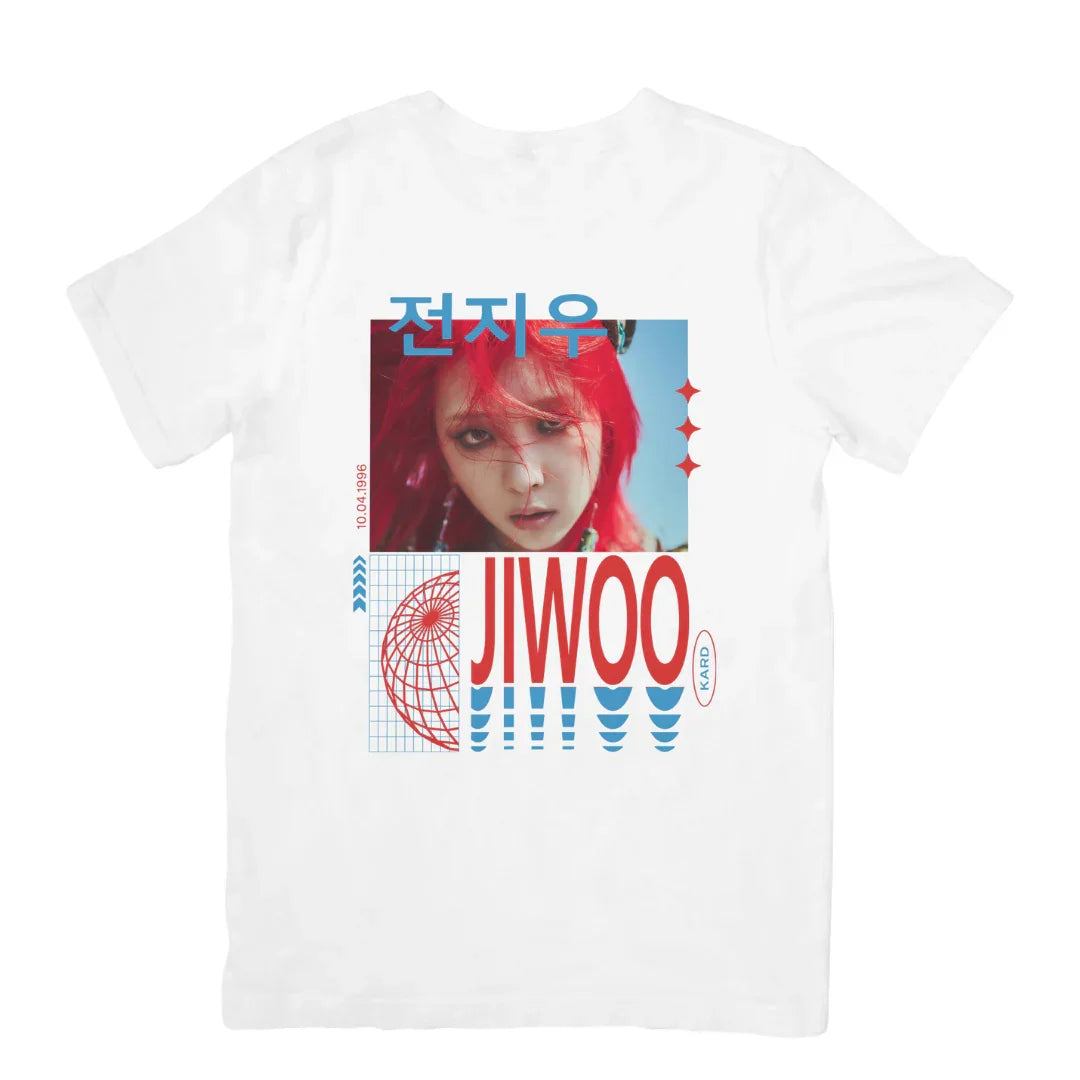 Camiseta Básica Kard Jiwoo Graphic - branco