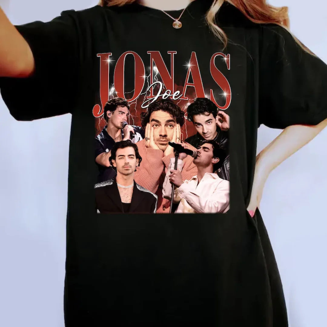 Camiseta Básica Jonas Brothers Joe Preto