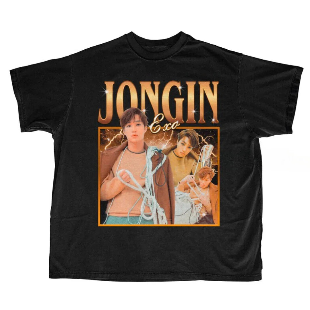 Camiseta Básica EXO Jonjin Graphic - preto