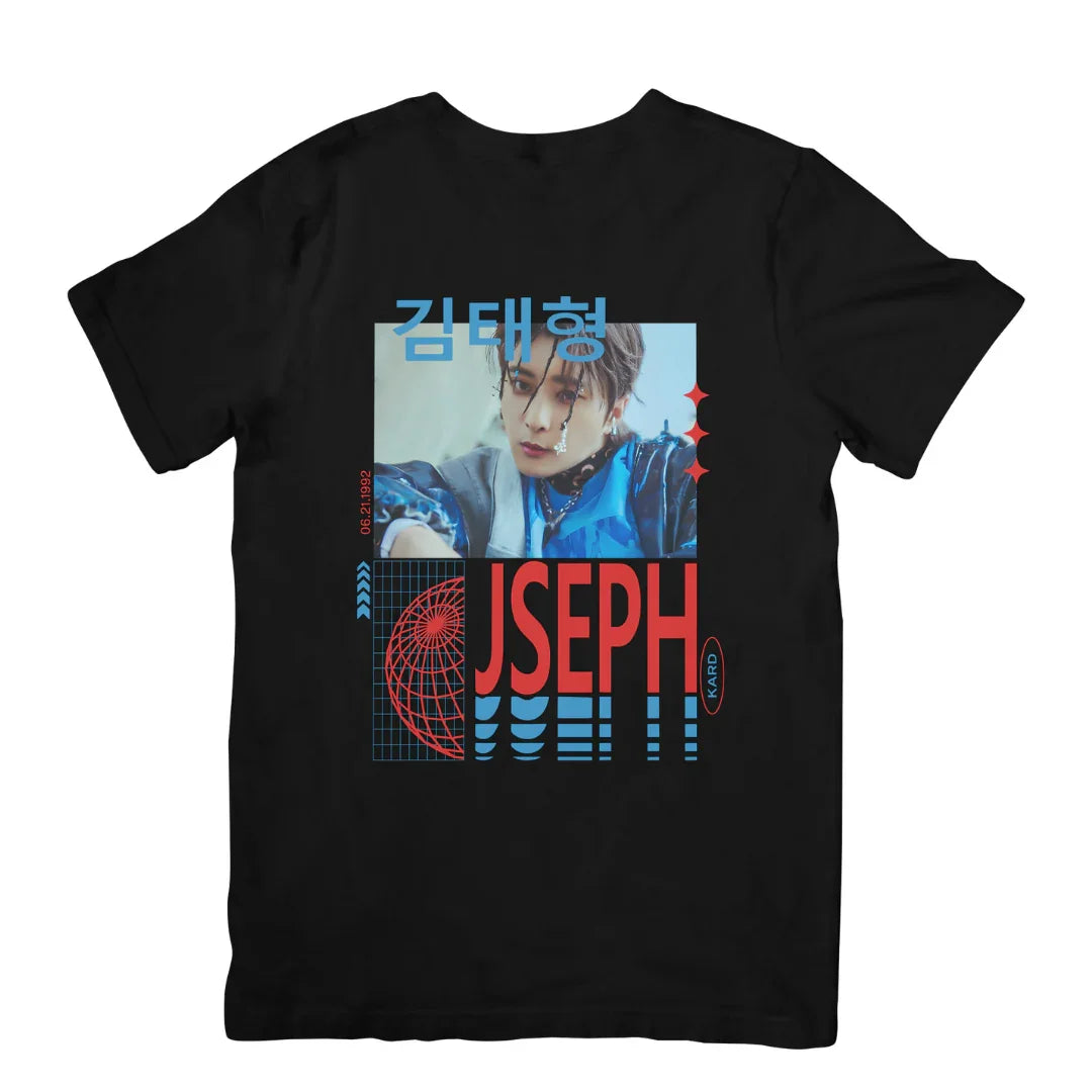 Camiseta Básica Kard Jseph Graphic - preto