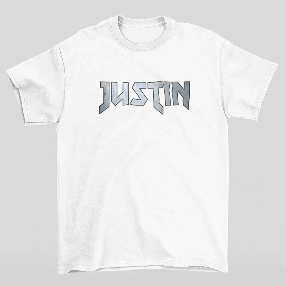 Camiseta Básica Justin Bieber Name Branco