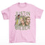 Camiseta Básica Justin Bieber Aesthetic Graphic Rosa Bebê 