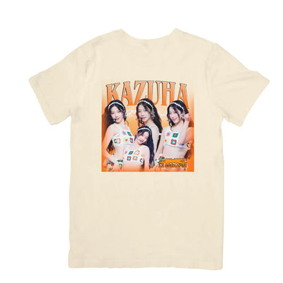 Camiseta Básica Le Sserafim Kazuha Graphic - pérola