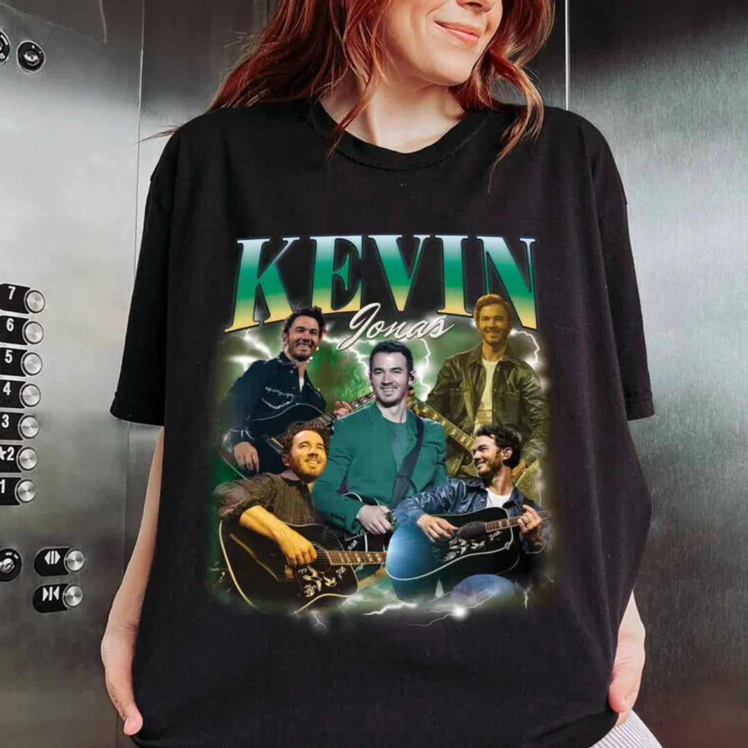 Camiseta Básica Jonas Brothers Kevin Preto